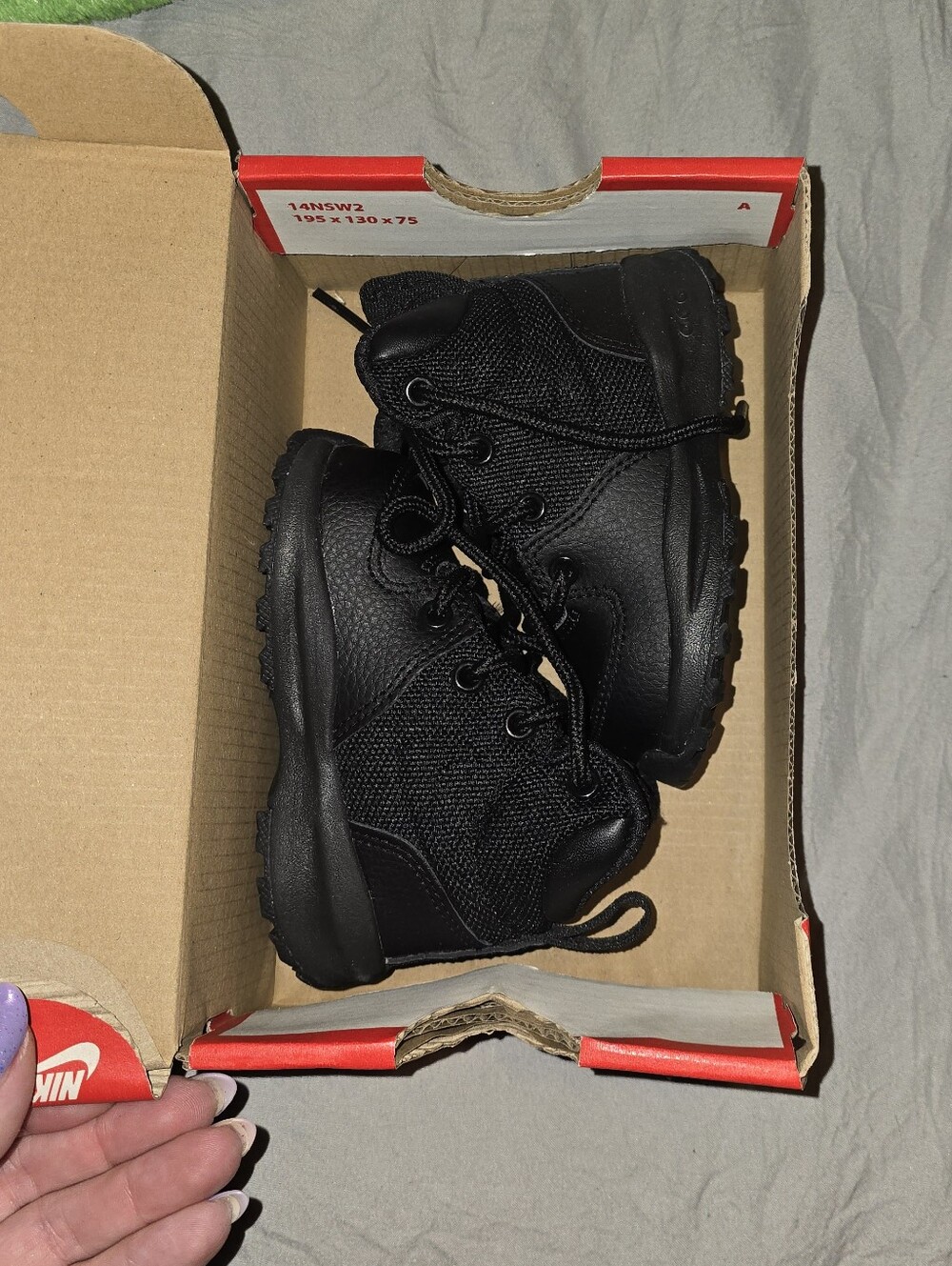 Nike Kids All-Black Lace-Up Trail Boots